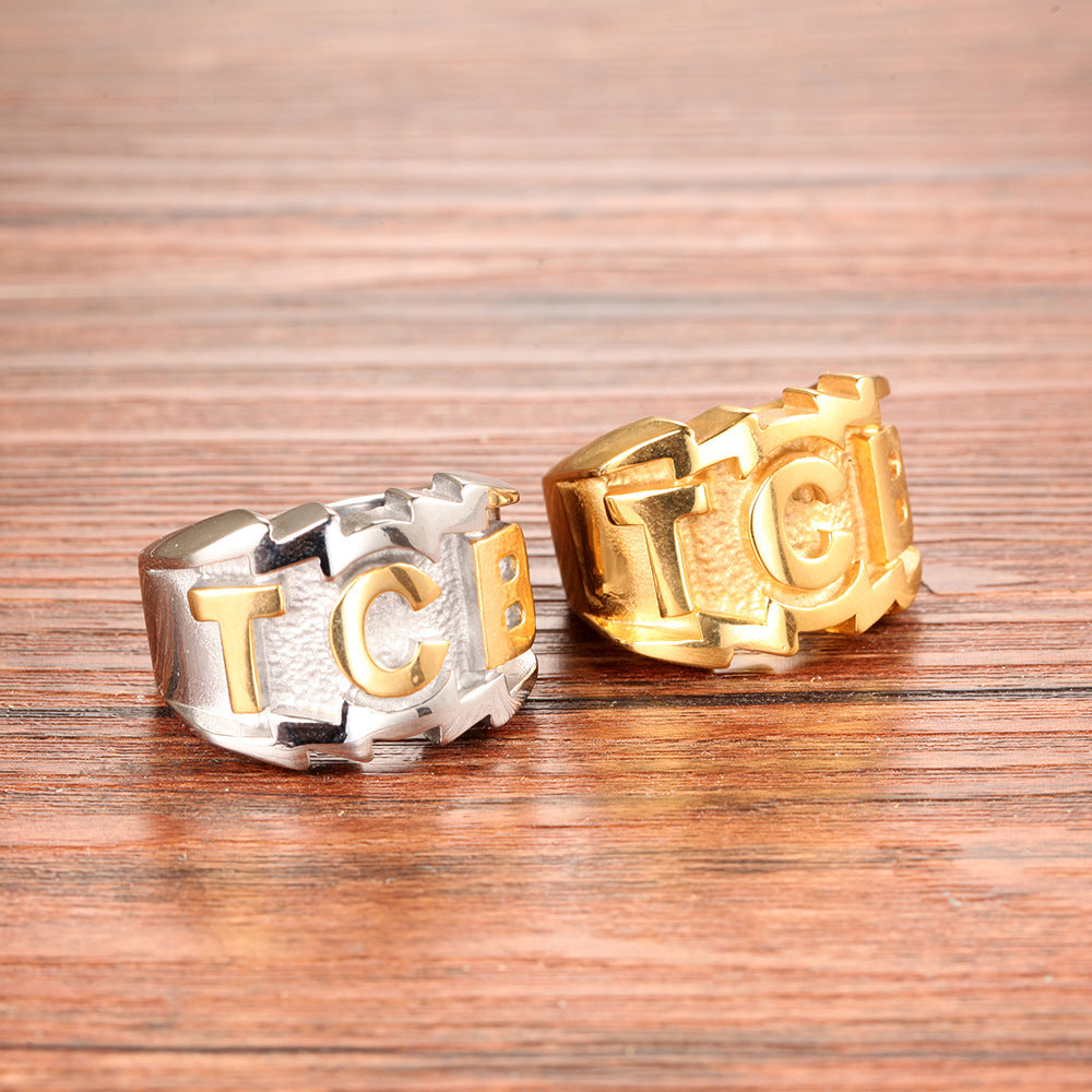 Mens Ring Titanium TCB Stainless Steel