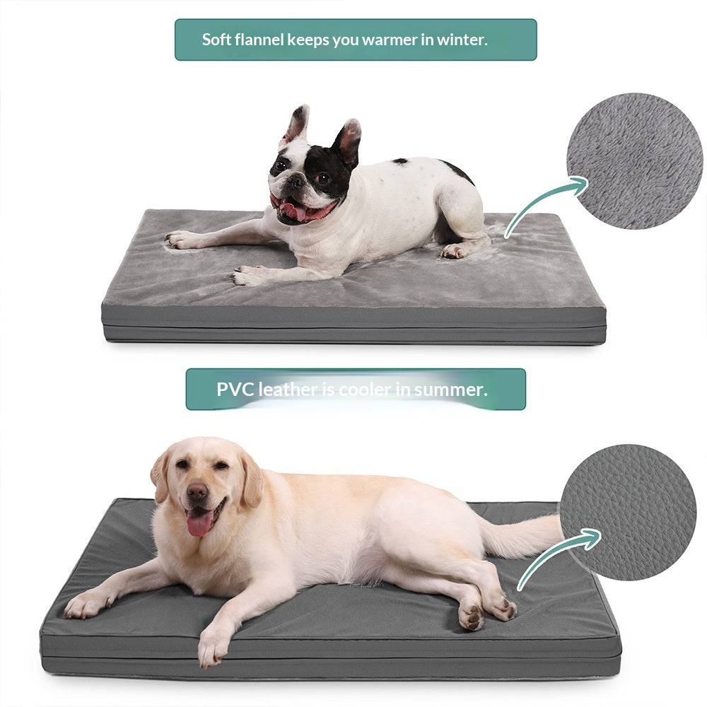 Double-sided All-Season Dog Bed Mat Made Of Chew-Resistant Leather For Pets
