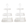 Elegant 3-Tier Square Cake Stand Set - 2Pcs Plastic Dessert Tower For Tea Parties And Weddings Office & School Supplies