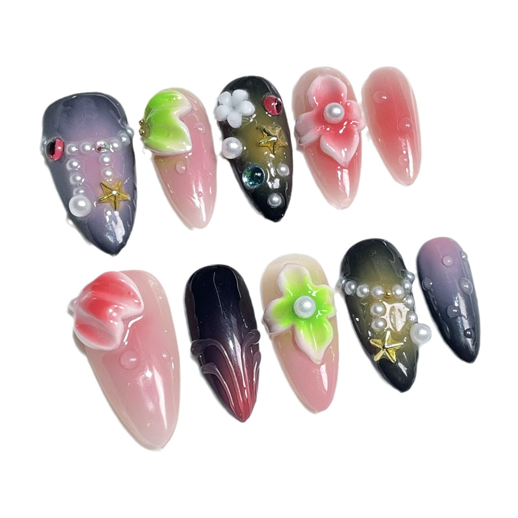 3D Sculpted Ice-clear Blush Nail Design
