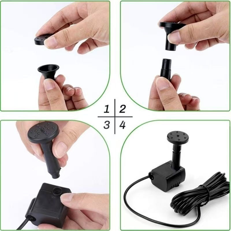 Extended-cable Detachable Square Solar Fountain